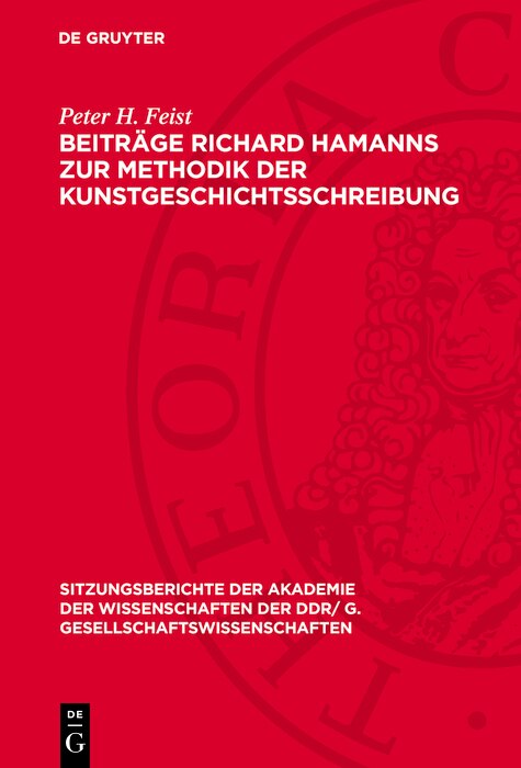 Front cover_Beiträge Richard Hamanns zur Methodik der Kunstgeschichtsschreibung
