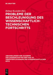Couverture_Probleme der Beschleunigung des wissenschaftlich-technischen Fortschritts