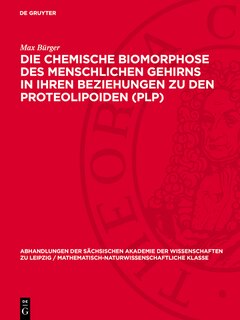 Couverture_Die chemische Biomorphose des menschlichen Gehirns in ihren Beziehungen zu den Proteolipoiden (PLP)