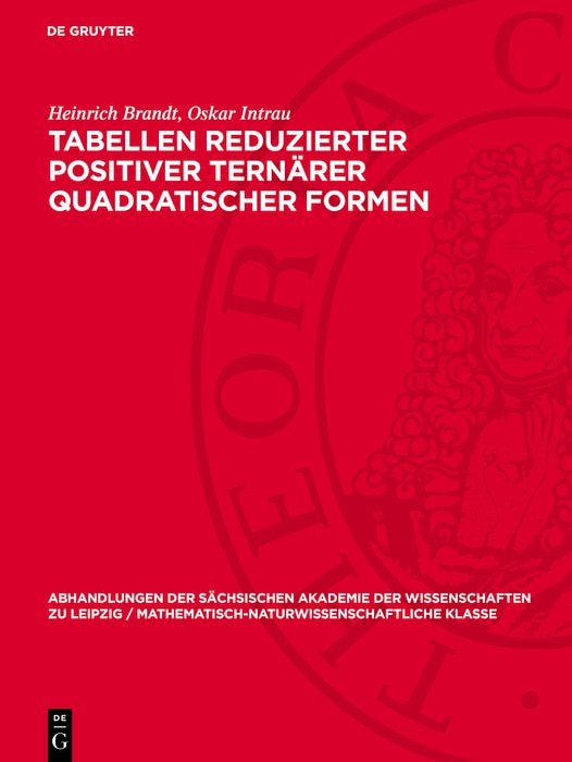 Front cover_Tabellen reduzierter positiver tern&auml;rer quadratischer Formen