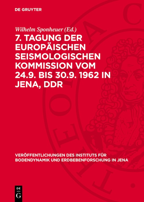 Front cover_7. Tagung der Europäischen Seismologischen Kommission vom 24.9. bis 30.9. 1962 in Jena, DDR