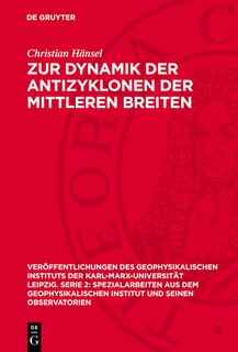 Front cover_Zur Dynamik der Antizyklonen der mittleren Breiten