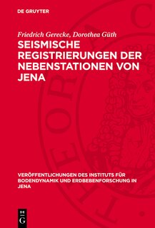Front cover_Seismische Registrierungen der Nebenstationen von Jena