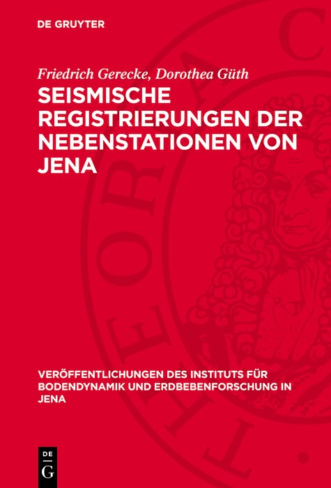 Front cover_Seismische Registrierungen der Nebenstationen von Jena