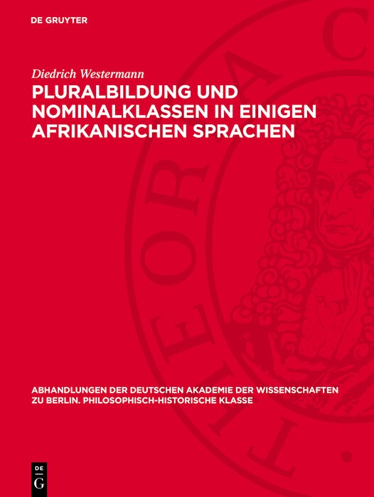Front cover_Pluralbildung und Nominalklassen in einigen afrikanischen Sprachen