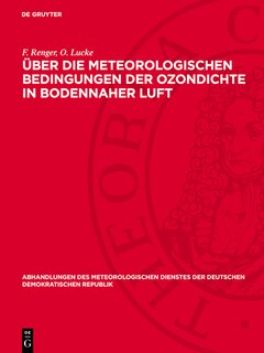 Couverture_Über die meteorologischen Bedingungen der Ozondichte in bodennaher Luft