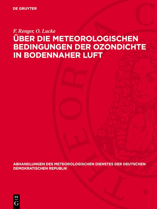 Couverture_Über die meteorologischen Bedingungen der Ozondichte in bodennaher Luft