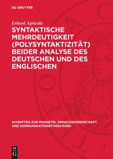 Front cover_Syntaktische Mehrdeutigkeit (Polysyntaktizität) beider Analyse des Deutschen und des Englischen