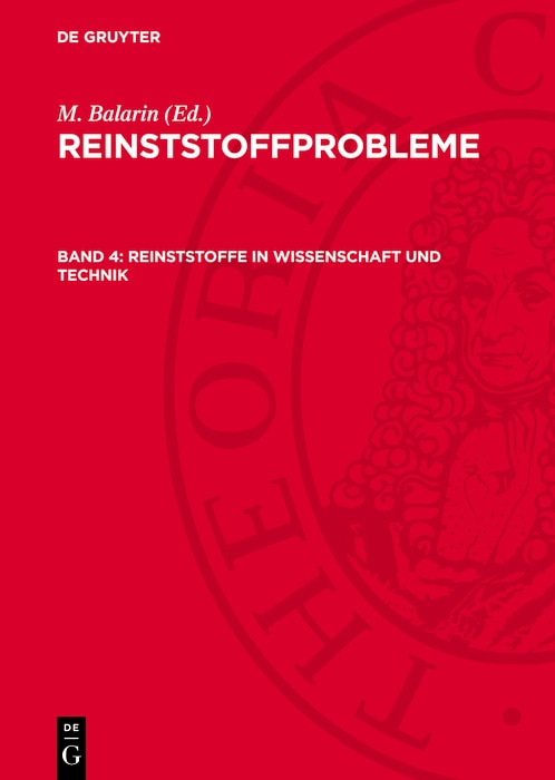 Front cover_Reinststoffe in Wissenschaft und Technik