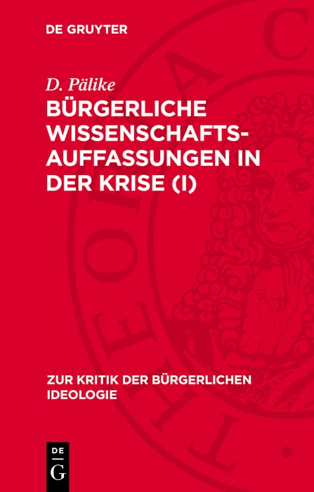 Couverture_Bürgerliche Wissenschaftsauffassungen in der Krise (I)