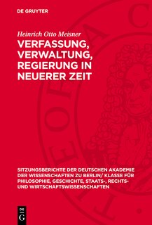 Front cover_Verfassung, Verwaltung, Regierung in neuerer Zeit