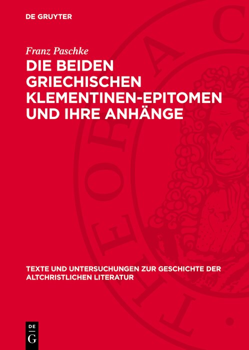 Front cover_Die beiden griechischen Klementinen-Epitomen und ihre Anhänge