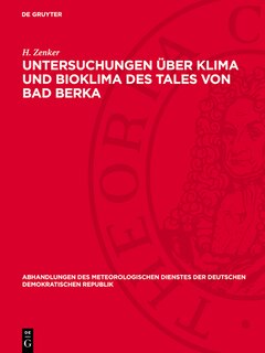 Couverture_Untersuchungen über Klima und Bioklima des Tales von Bad Berka