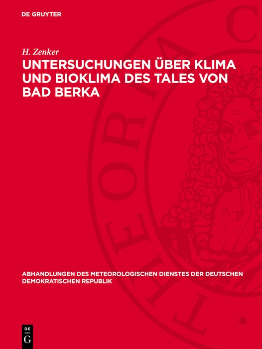 Couverture_Untersuchungen über Klima und Bioklima des Tales von Bad Berka