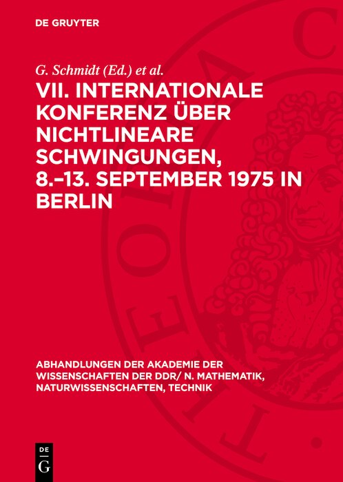 Front cover_VII. Internationale Konferenz über Nichtlineare Schwingungen, 8.–13. September 1975 in Berlin