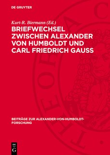 Front cover_Briefwechsel zwischen Alexander von Humboldt und Carl Friedrich Gauss