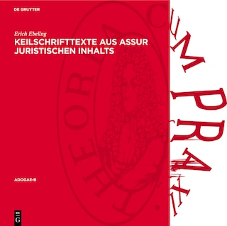 Front cover_Keilschrifttexte aus Assur Juristischen Inhalts