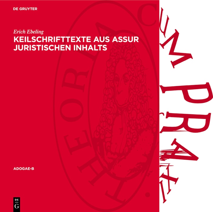 Front cover_Keilschrifttexte aus Assur Juristischen Inhalts