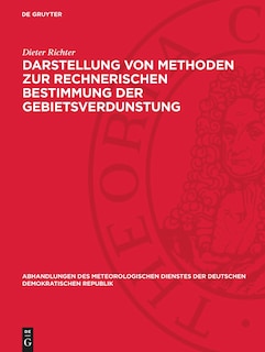 Couverture_Darstellung von Methoden zur rechnerischen Bestimmung der Gebietsverdunstung