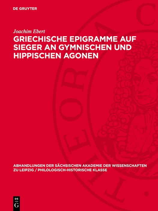 Couverture_Griechische Epigramme auf Sieger an gymnischen und hippischen Agonen