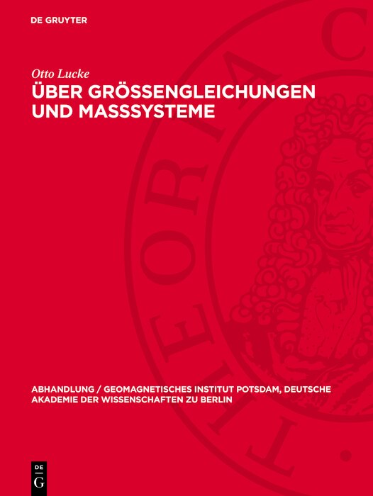 Front cover_Über Größengleichungen und Maßsysteme