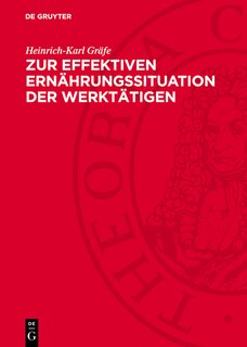 Couverture_Zur effektiven Ernährungssituation der Werktätigen