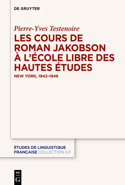Front cover_Les cours de Roman Jakobson à l’École Libre des Hautes Études