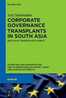 Couverture_Transplant of Corporate Governance Regimes to South Asia