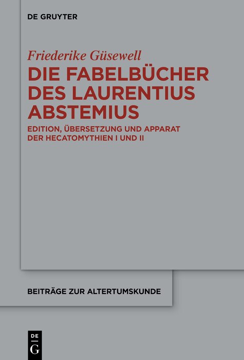 Front cover_Die Fabelbücher des Laurentius Abstemius