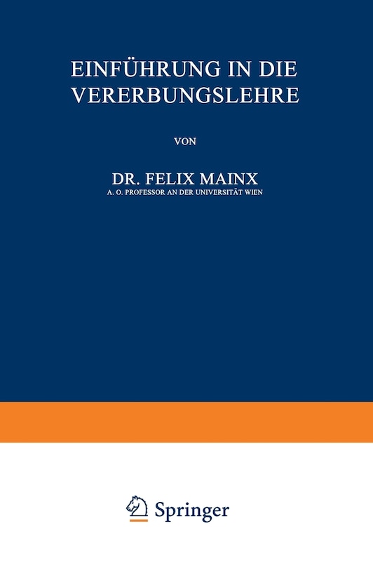 Couverture_Einführung in die Vererbungslehre