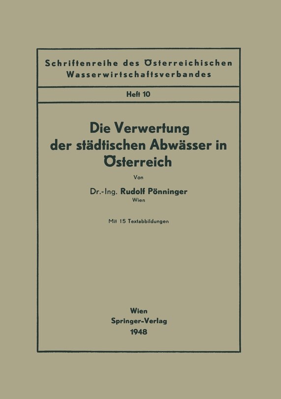 Couverture_Die Verwertung der städtischen Abwässer in Österreich