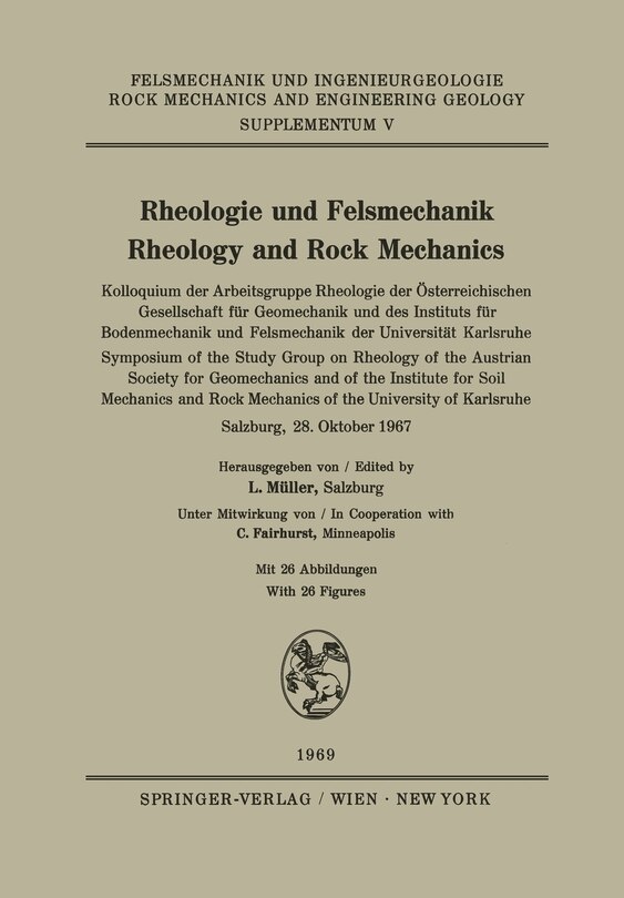 Front cover_Rheologie und Felsmechanik / Rheology and Rock Mechanics