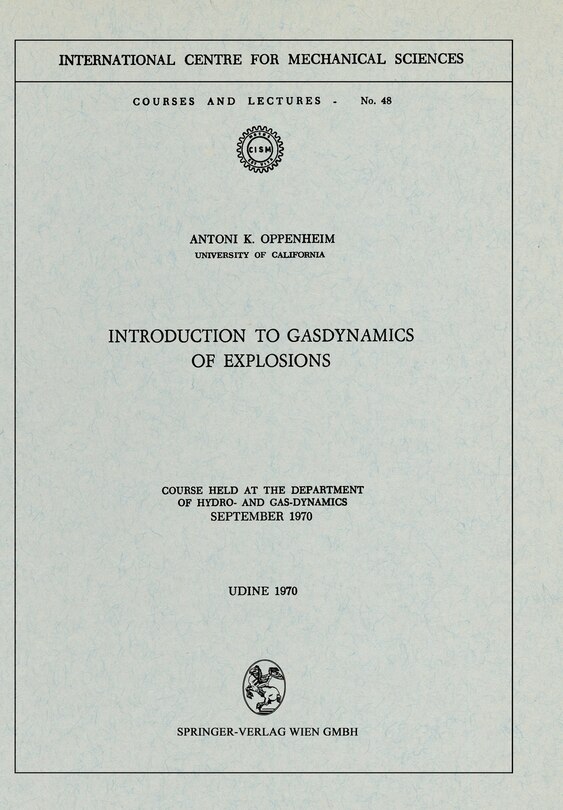Front cover_Introduction to Gasdynamics of Explosions