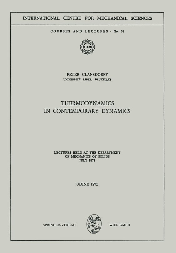Front cover_Thermodynamics In Contemporary Dynamics