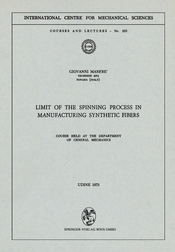 Couverture_Limit of the Spinning Process in Manufacturing Synthetic Fibers