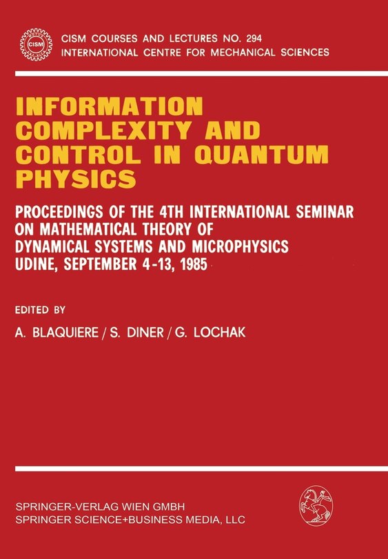 Front cover_Information Complexity and Control in Quantum Physics