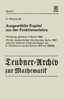 Couverture_Ausgewählte Kapitel aus der Funktionenlehre