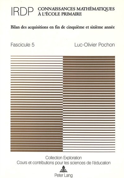 Front cover_Connaissances math�matiques � l'�cole primaire