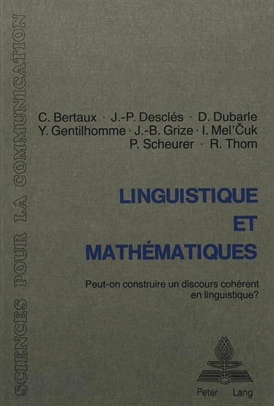 Front cover_Linguistique et math�matiques