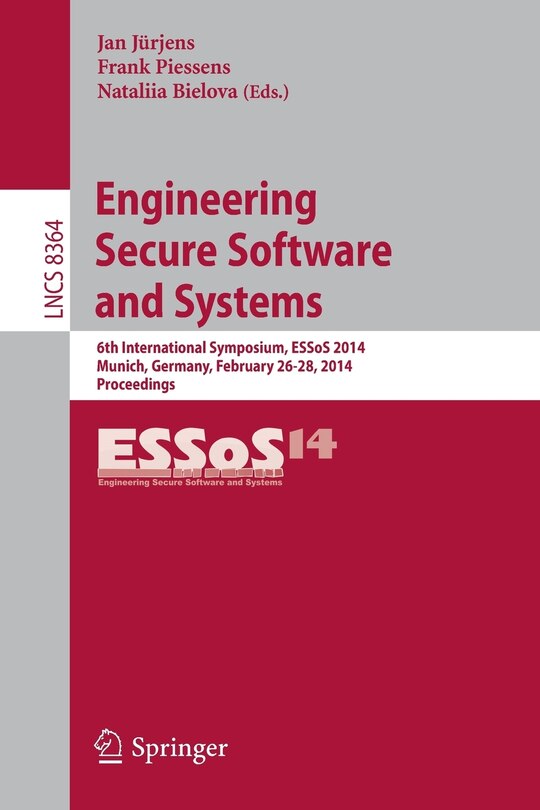 Front cover_Engineering Secure Software and Systems