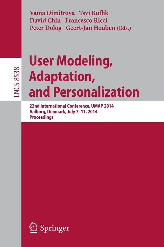 Front cover_User Modeling, Adaptation and Personalization