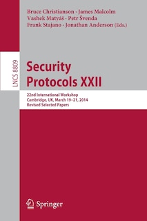 Front cover_Security Protocols XXII