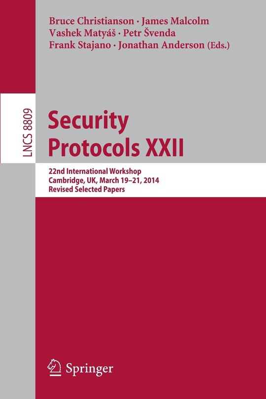 Front cover_Security Protocols XXII