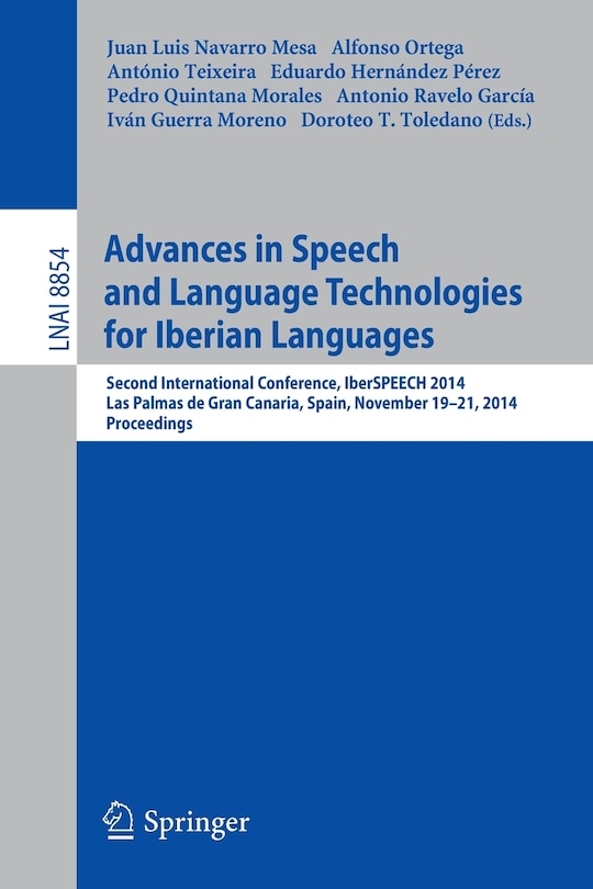 Front cover_Advances in Speech and Language Technologies for Iberian Languages