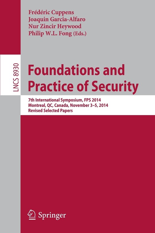Front cover_Foundations and Practice of Security