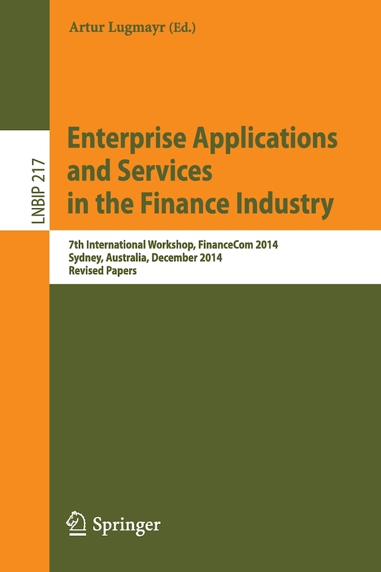 Couverture_Enterprise Applications And Services In The Finance Industry