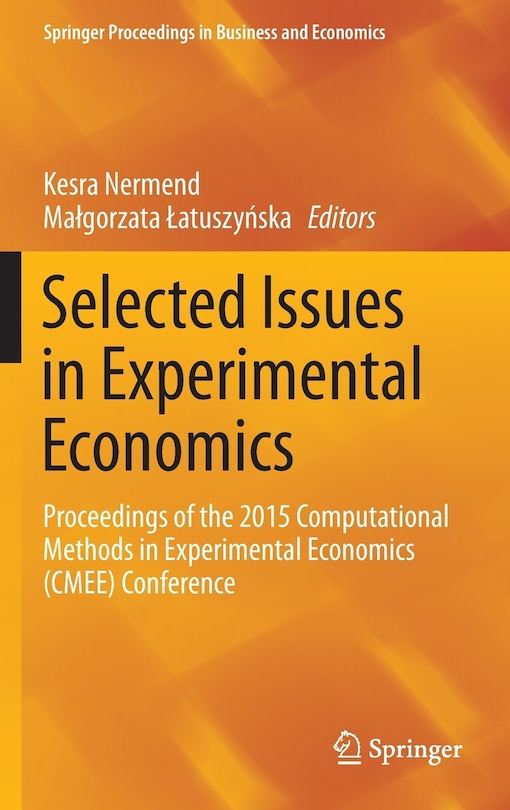 Front cover_Selected Issues in Experimental Economics