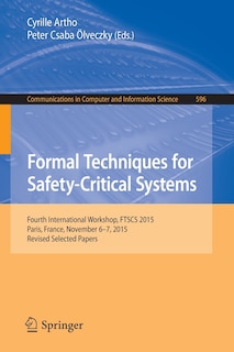 Front cover_Formal Techniques For Safety-critical Systems