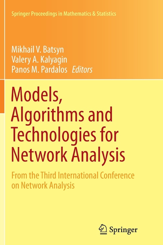 Front cover_Models, Algorithms And Technologies For Network Analysis