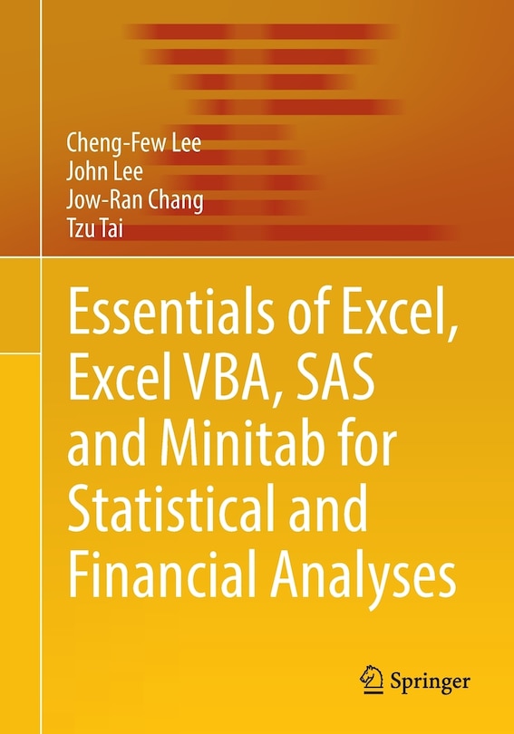 Couverture_Essentials Of Excel, Excel Vba, Sas And Minitab For Statistical And Financial Analyses